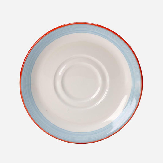 Steelite Rio Vitrified Porcelain Round Blue Double Well Saucer 14.5cm Pack of 36