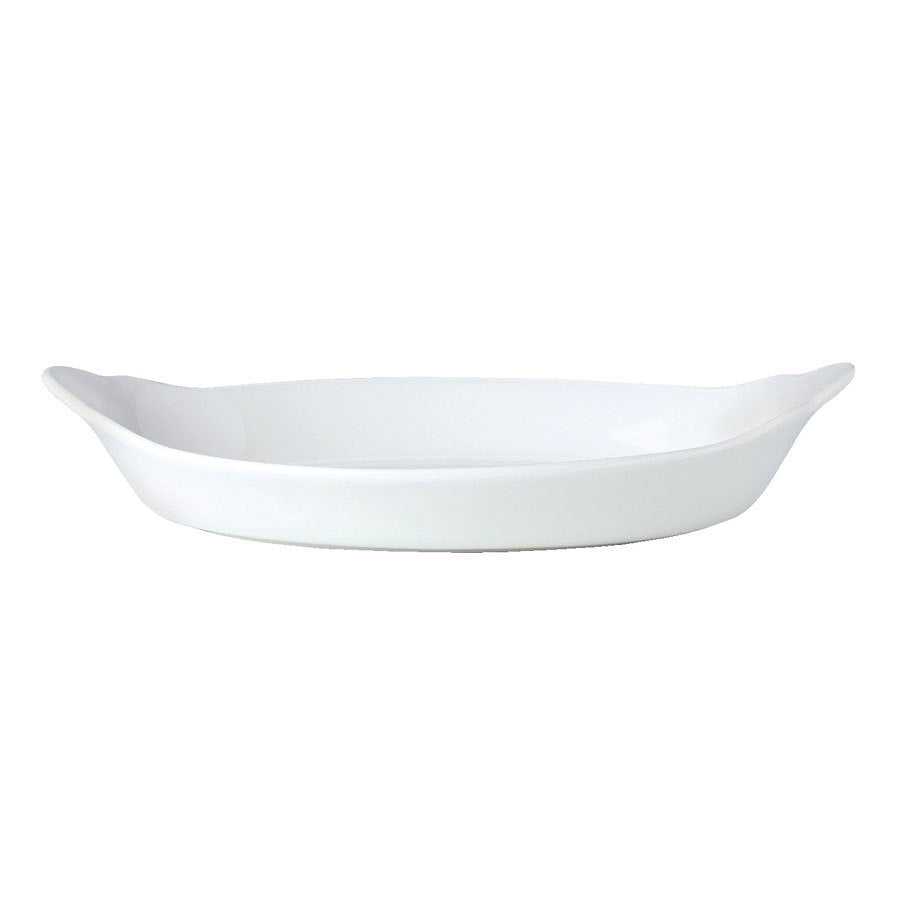 Steelite Simplicity Cookware Vitrified Porcelain White Oval Eared Dish 19x34cm Pack of 6