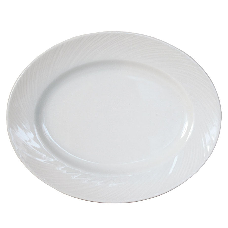 Steelite Spyro Vitrified Porcelain White Oval Plate 28cm Pack of 12