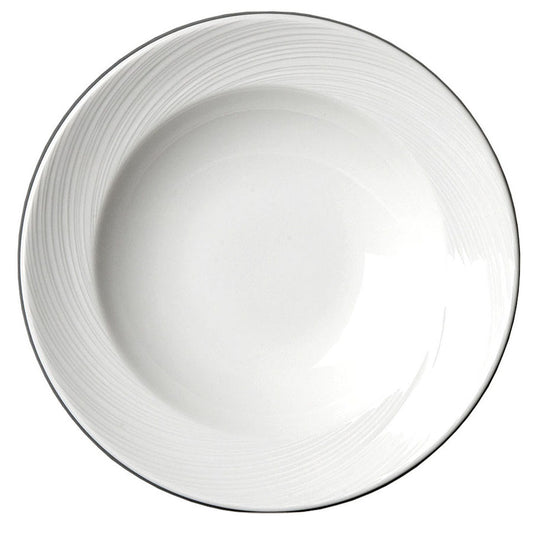 Steelite Spyro Vitrified Porcelain White Round Pasta/Soup Dish 24.2cm Pack of 24