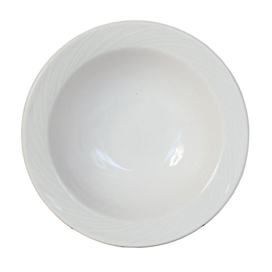 Steelite Spyro Vitrified Porcelain White Round Stone Rim Bowl 16.5cm Pack of 36