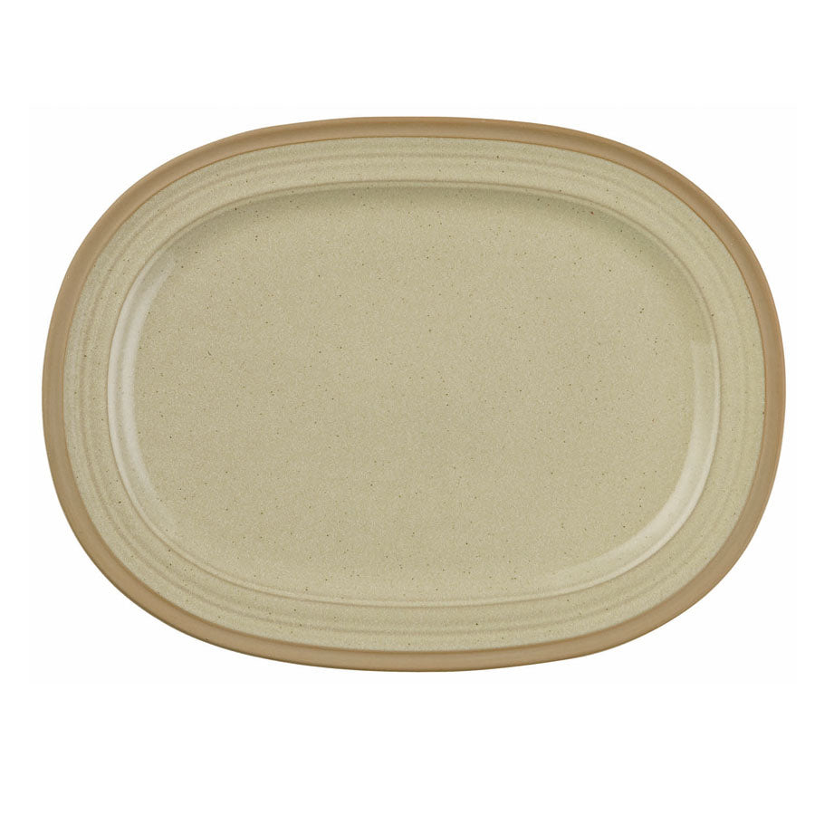 Churchill Art De Cuisine Igneous Stoneware Natural Oval Plate 35.5cm Pack of 6