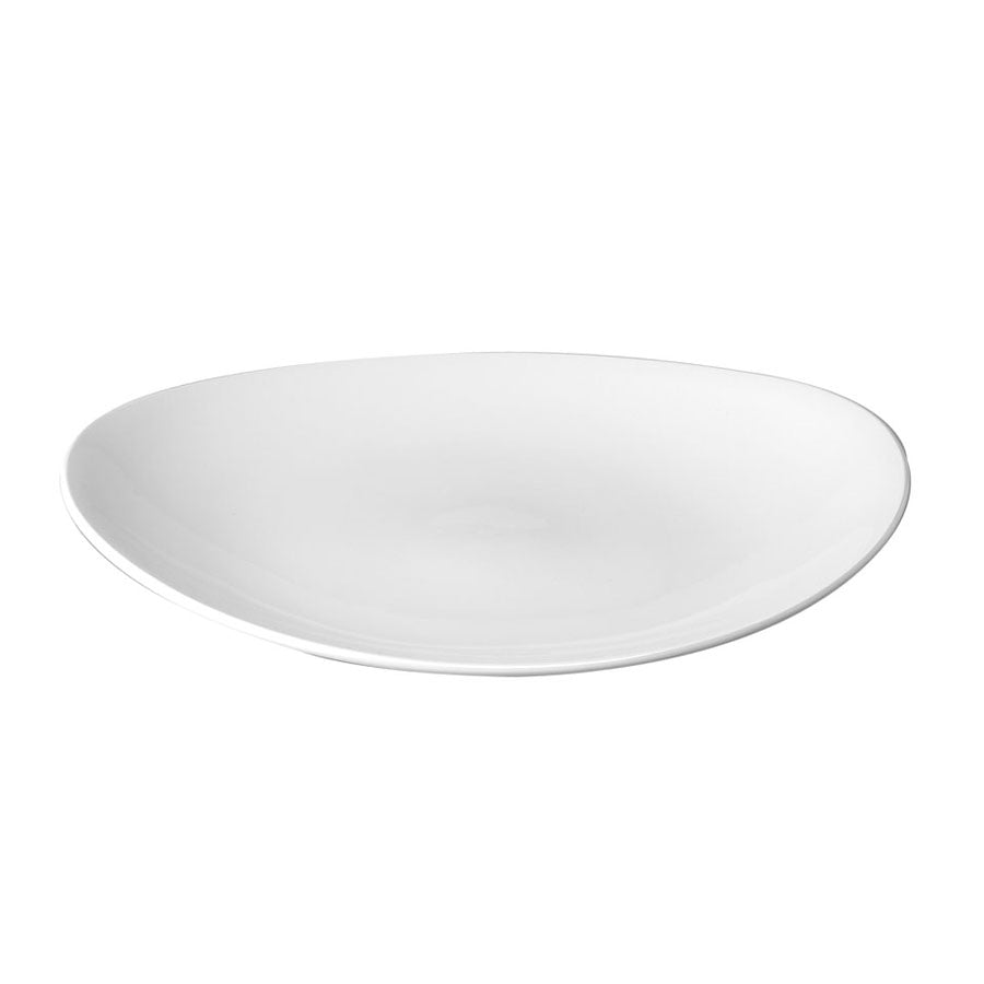 Churchill Orbit Vitrified Porcelain White Oval Coupe Plate 27x22.9cm Pack of 12