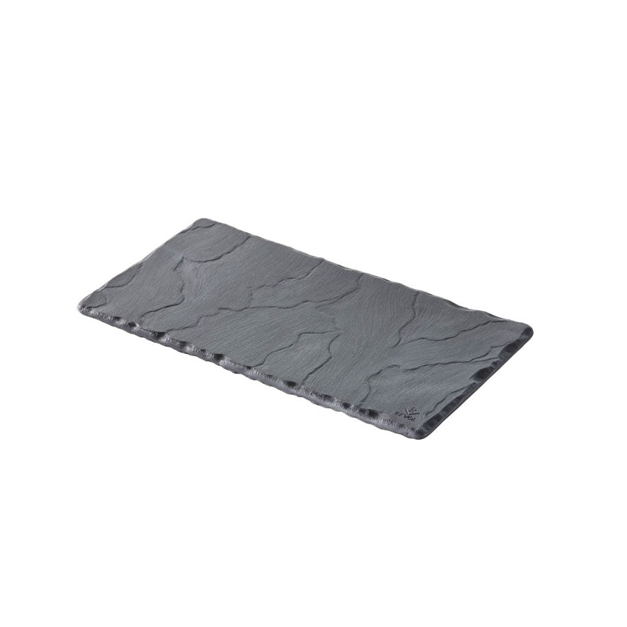 Revol Basalt Ceramic Black Rectangular Tray 10x20cm Pack of 6