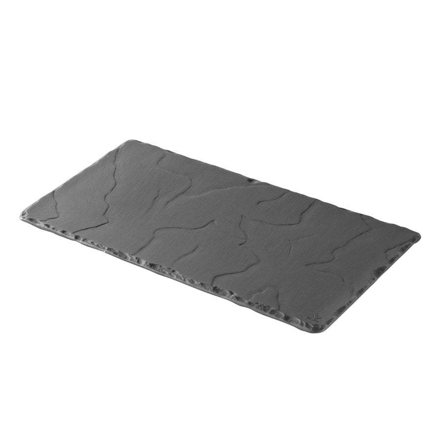 Revol Basalt Ceramic Black Rectangular Tray 30x16cm Pack of 6