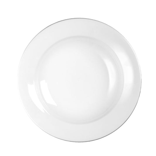 Churchill Profile Vitrified Porcelain White Round Rimmed Bowl 24.9cm 50cl 17.6oz Pack of 12