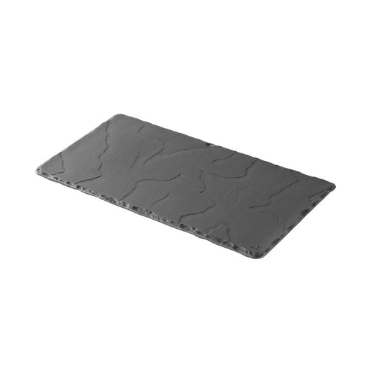 Revol Basalt Ceramic Black Rectangular Tray 30x20cm Pack of 6