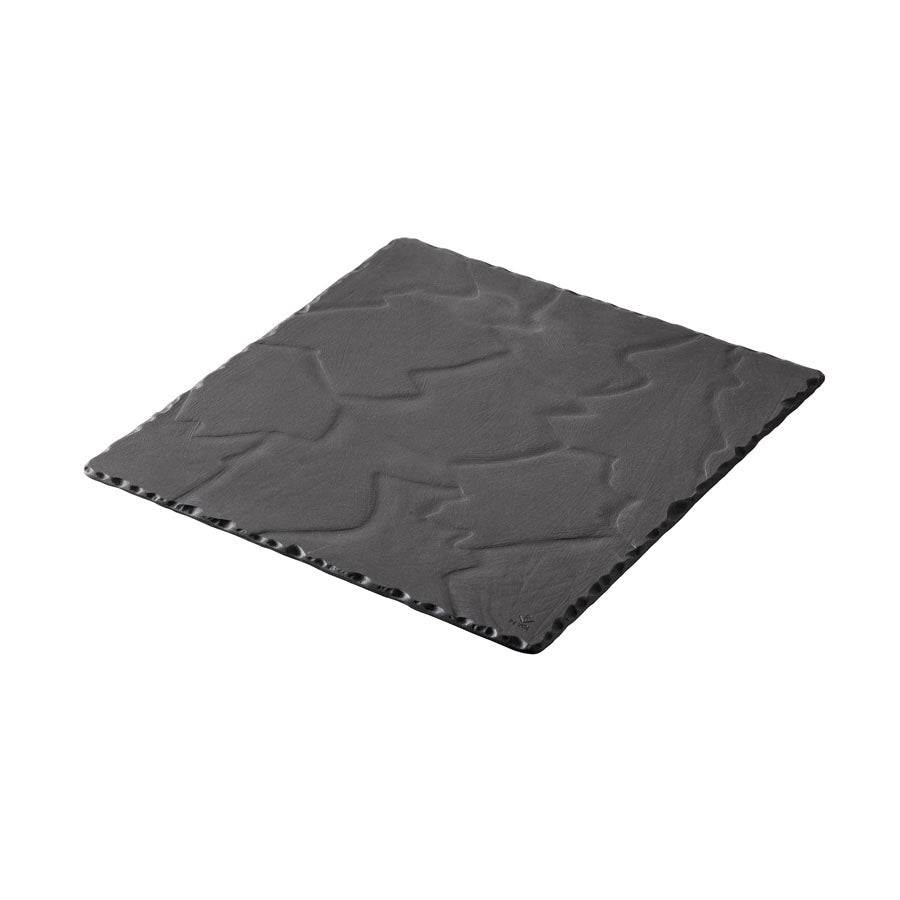 Revol Basalt Ceramic Black Square Plate 25cm Pack of 6