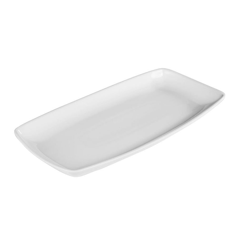 Churchill X Squared Vitrified Porcelain White Oblong Plate 34.5x18.5cm Pack of 6