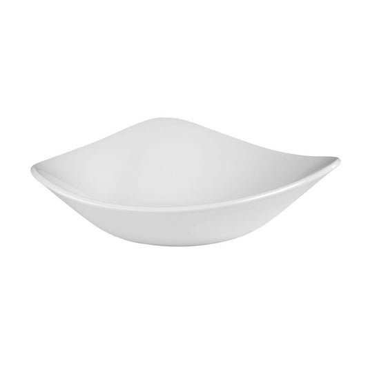 Churchill Lotus Vitrified Porcelain White Triangular Bowl 18.5x6.3cm 37cl 13oz Pack of 12