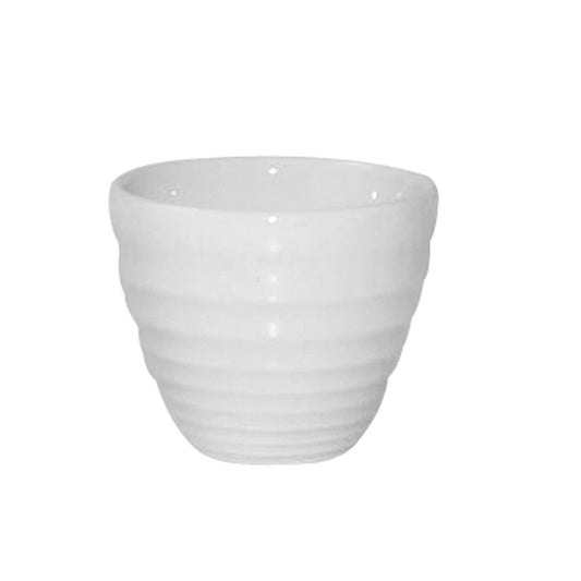 Churchill Bit On The Side Vitrified Porcelain Round White Ripple Dipper Pot 5.7cl Pack of 12