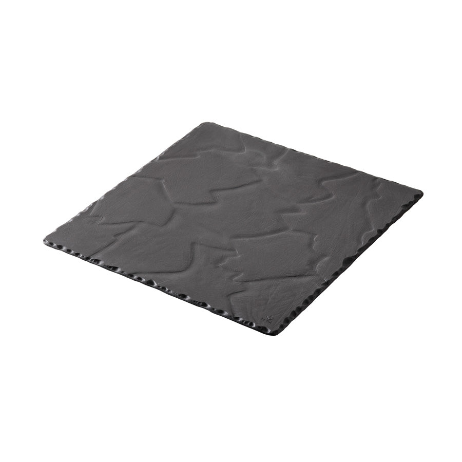 Revol Basalt Ceramic Black Square Plate 30cm Pack of 3