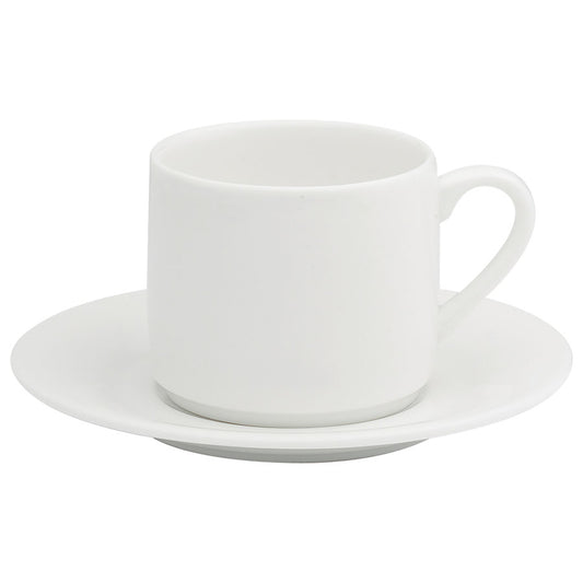 Elia Glacier Bone China White Round Espresso Cup Saucer 11.5cm For BE209 Pack of 6