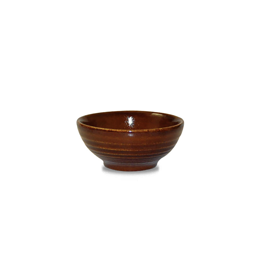 Churchill Bit On The Side Vitrified Porcelain Round Cinnamon Ripple Bowl 17cl Pack of 12