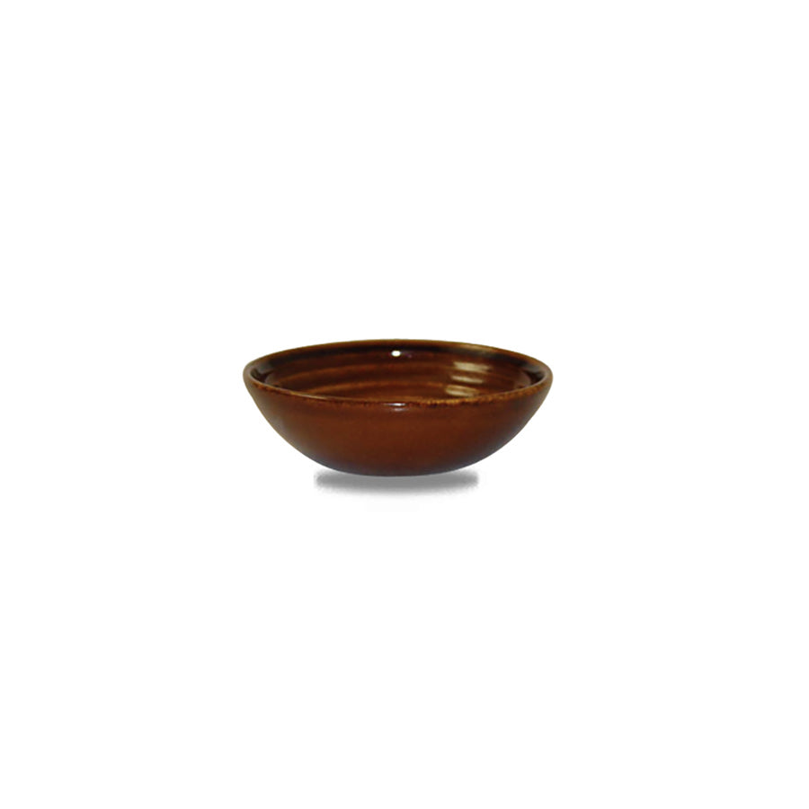 Churchill Bit On The Side Vitrified Porcelain Round Cinnamon Dip Dish 14cl Pack of 12