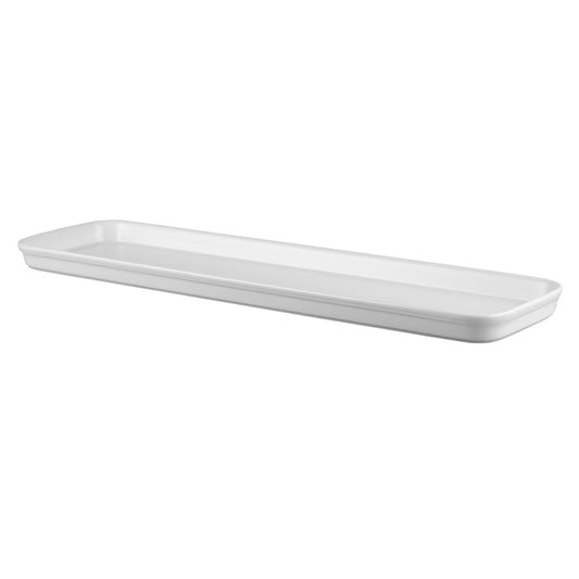 Churchill Counter Serve Vitrified Porcelain White Rectangular 2/4 Gastronorm Flat Tray 53x15x2.5cm