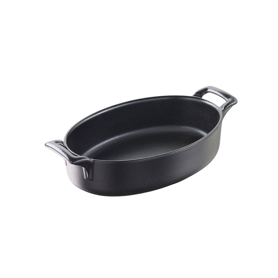 Revol Belle Cuisine Ceramic Black Oval Deep Baking Dish 18x12x4.5cm 40cl Pack of 4