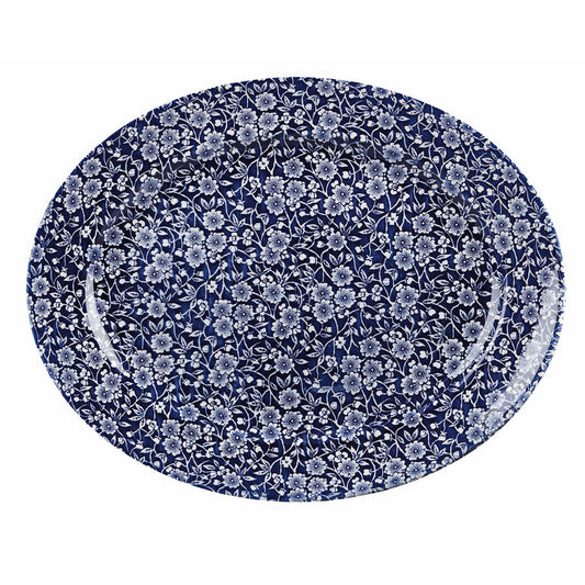 Churchill Vintage Prints Vitrified Porcelain Willow Oval Victorian Calico Rimmed Dish 36.5cm Pack of 6