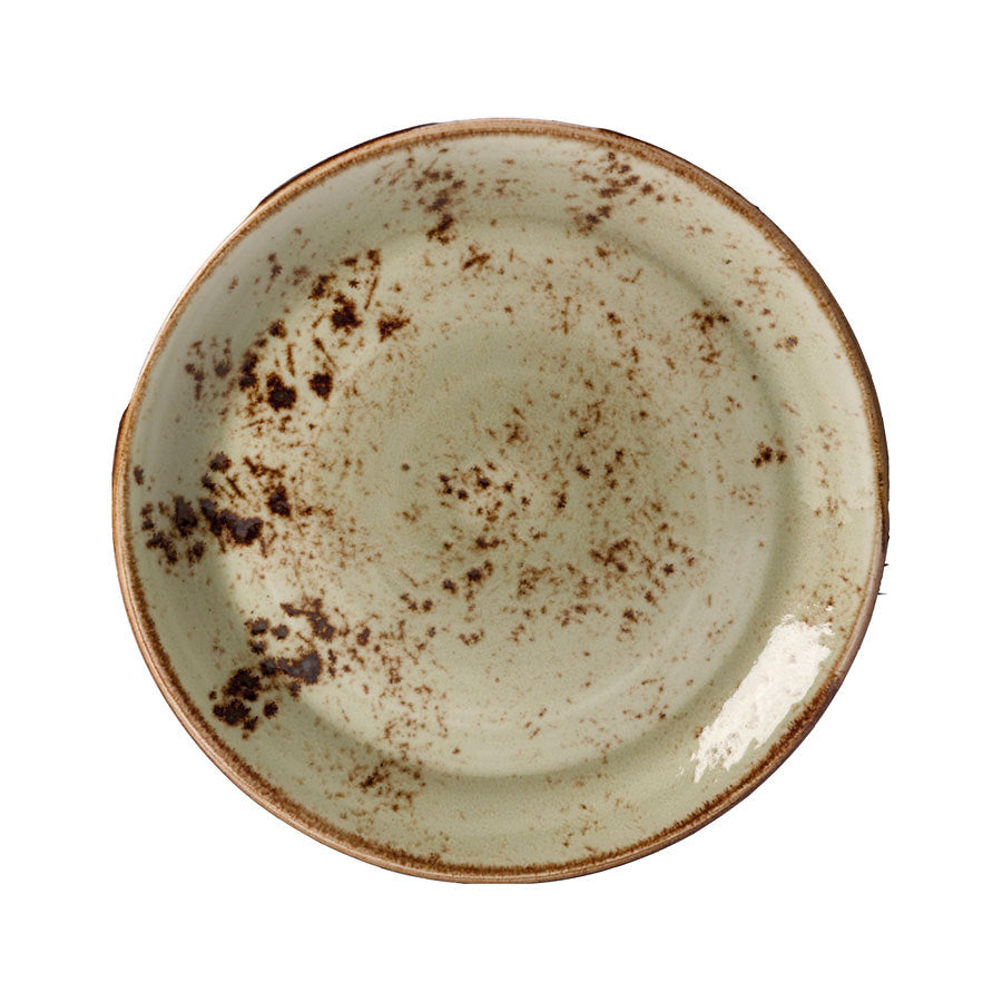 Steelite Craft Vitrified Porcelain Green Round Coupe Plate 25.25cm Pack of 24