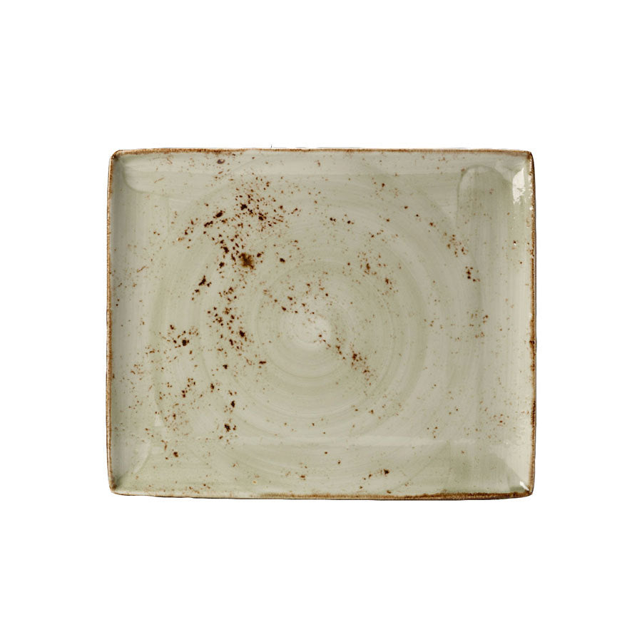 Steelite Craft Vitrified Porcelain Green Rectangular Two Plate 33cmx27cm Pack of 6