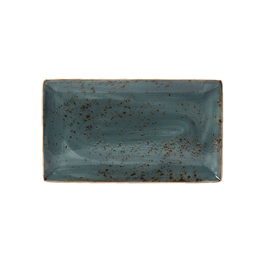 Steelite Craft Vitrified Porcelain Blue Rectangular Three Plate 33cmx19cm 33cmx19cm Pack of 6