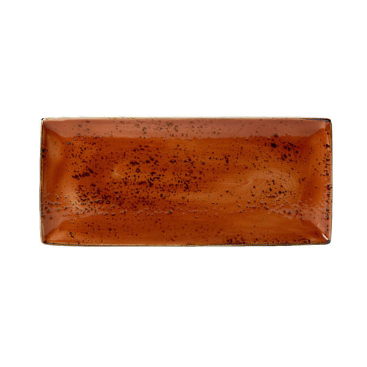 Steelite Craft Vitrified Porcelain Terracotta Rectangular Four Plate 37cmx16.5cm Pack of 6