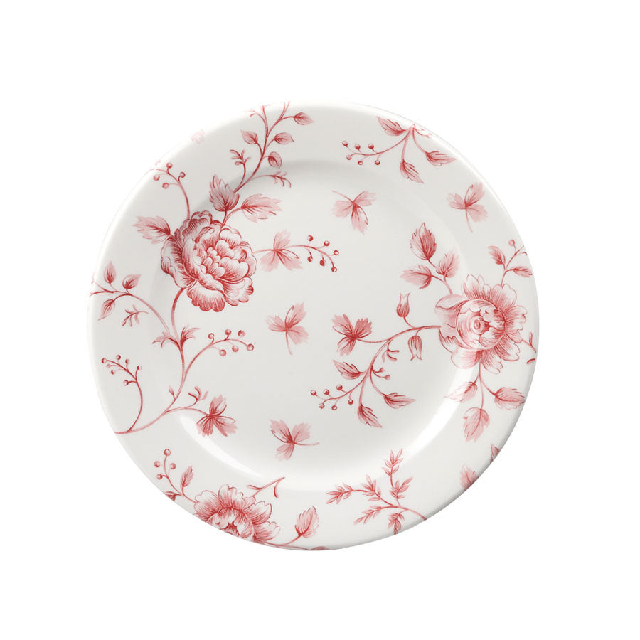 Churchill Vintage Prints Vitrified Porcelain Cranberry Round Rose Chintz Plate 30.5cm Pack of 6