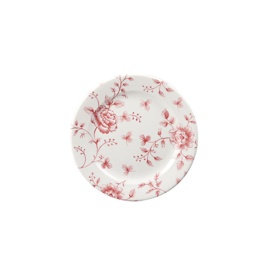 Churchill Vintage Prints Vitrified Porcelain Cranberry Round Rose Chintz Plate 17cm Pack of 6