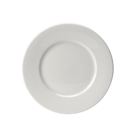 Steelite Monaco Vitrified Porcelain White Round Fine Dining Wide Rim Plate 25.5cm Pack of 24