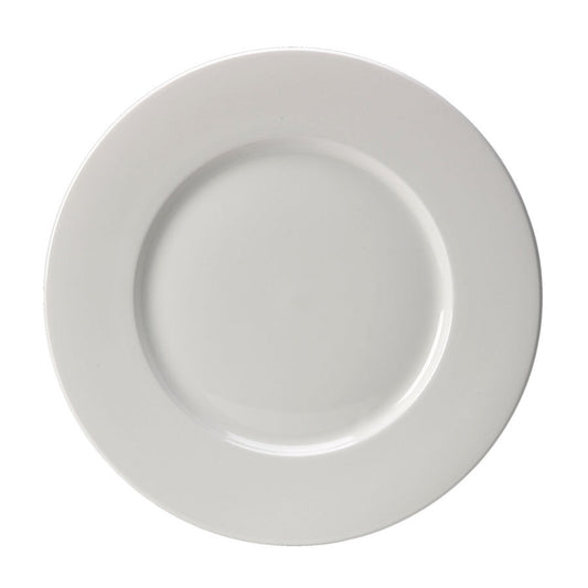 Steelite Monaco Vitrified Porcelain White Round Fine Dining Wide Rim Plate 32cm Pack of 6