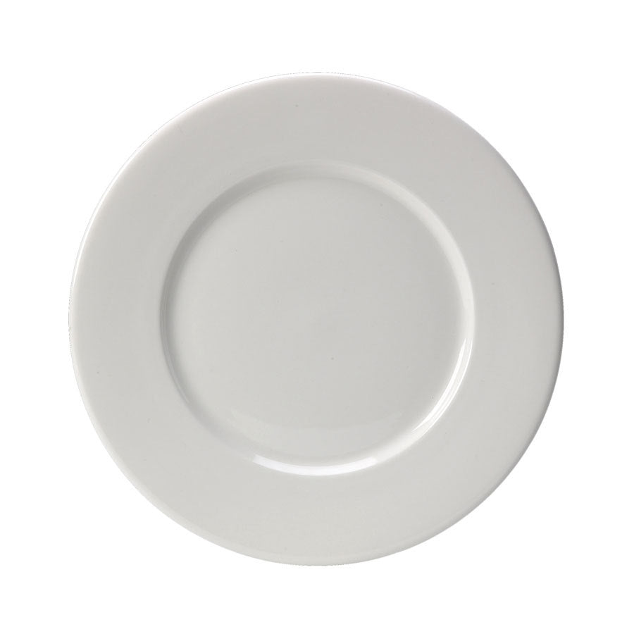 Steelite Monaco Vitrified Porcelain White Round Fine Dining Wide Rim Plate 29cm Pack of 12