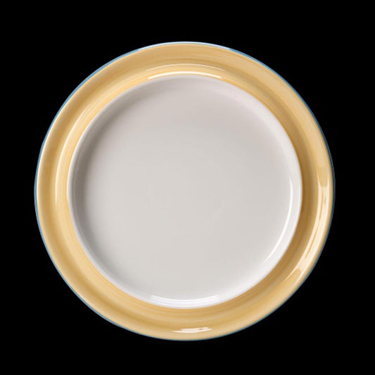 Steelite Freedom Vitrified Porcelain Yellow Round Plate 10in 25cm Pack of 6