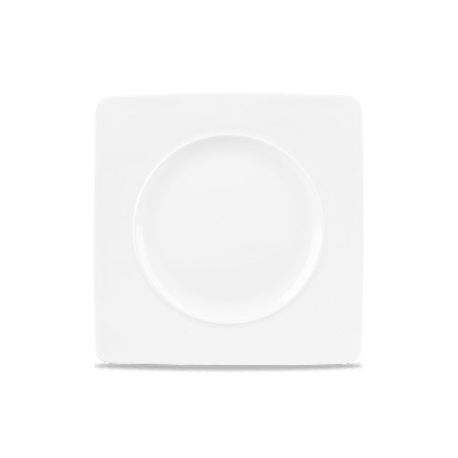 Churchill Ambience Alchemy Fine China White Square Medium Rim Plate 21cm Pack of 6