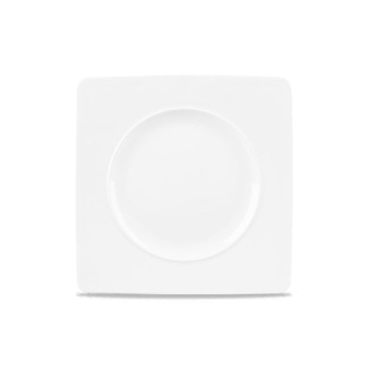 Churchill Ambience Alchemy Fine China White Square Medium Rim Plate 21cm Pack of 6