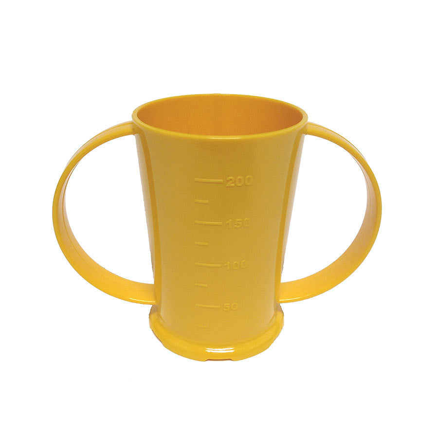 Harfield Polycarbonate Yellow 2 Handled Graduated Beaker 6.8x10cm 200ml Pack of 6