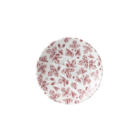 Churchill Vintage Prints Vitrified Porcelain Cranberry Round Bramble Georgian Saucer 14.1cm Pack of 12