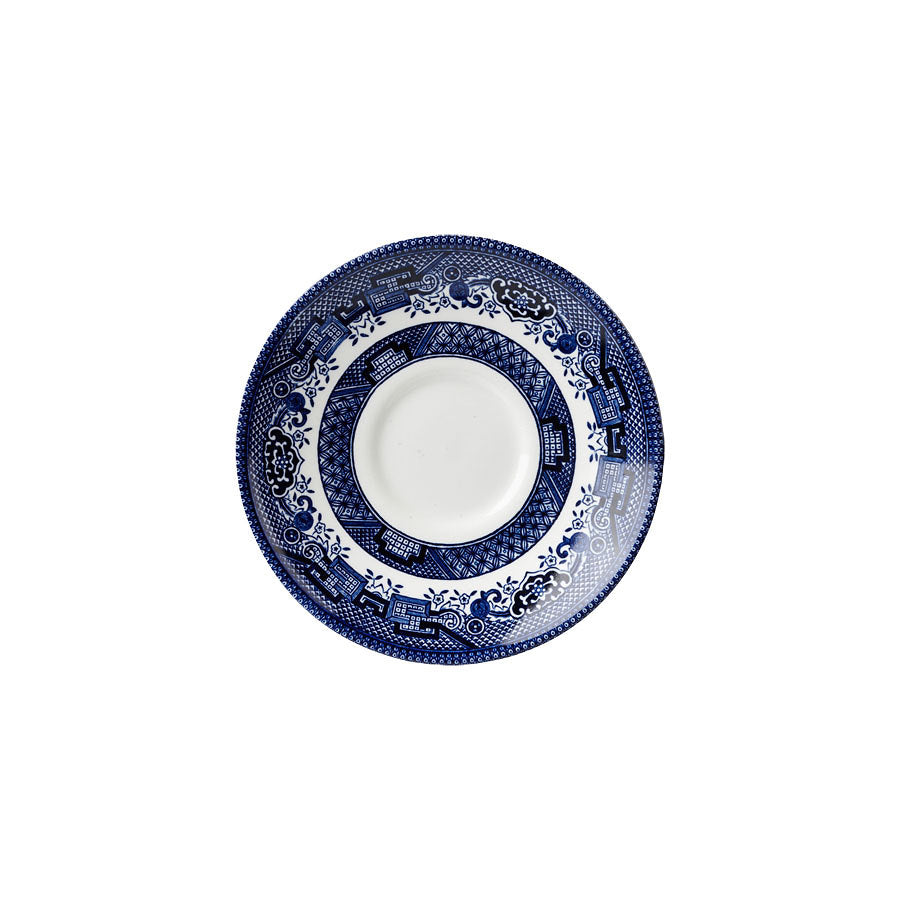 Churchill Vintage Prints Vitrified Porcelain Blue Willow Round Georgian Saucer 14.1cm Pack of 12