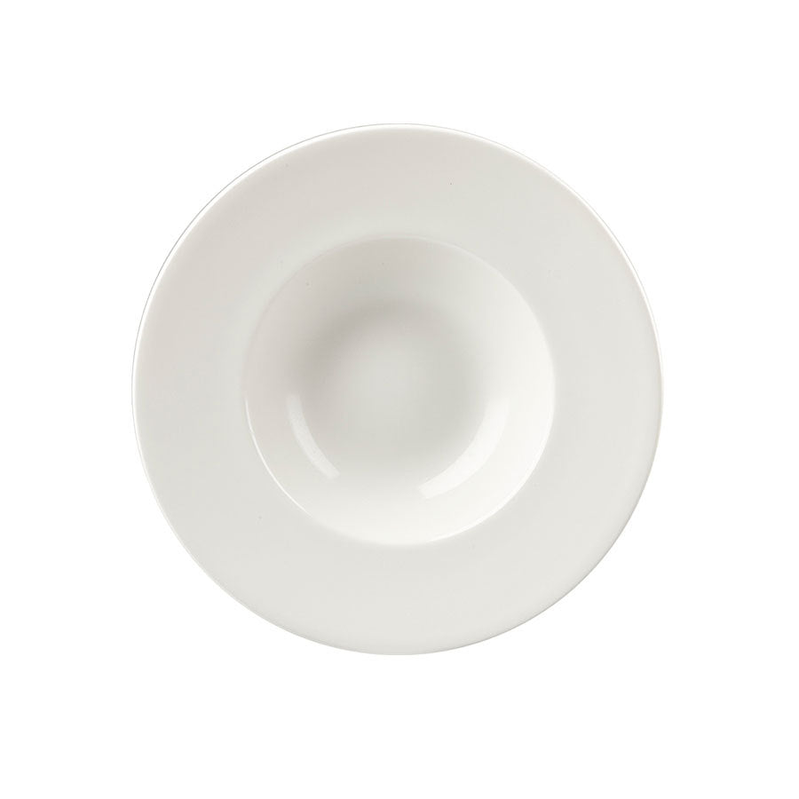 Churchill Profile Vitrified Porcelain White Round Wide Rim Bowl 24cm 28.4cl 10oz Pack of 12