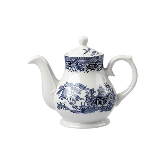 Churchill Vintage Prints Vitrified Porcelain Blue Willow Sandringham Tea/Coffee Pot 15oz Pack of 4