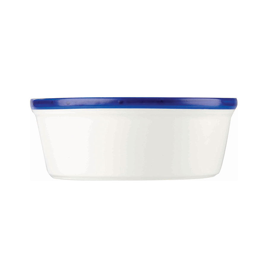 Churchill Retro Blue Vitrified Porcelain White Round Pie Dish 13.5cm 50cl 17.6oz Pack of 12