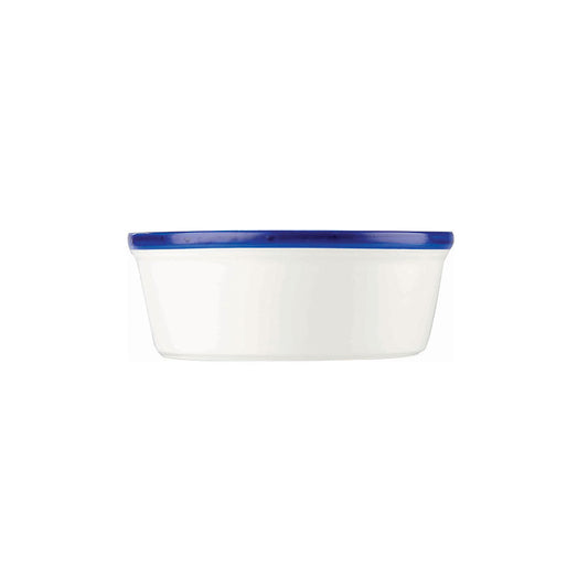 Churchill Retro Blue Vitrified Porcelain White Round Large Ramekin 9cm 19.5cl 6.9oz Pack of 24