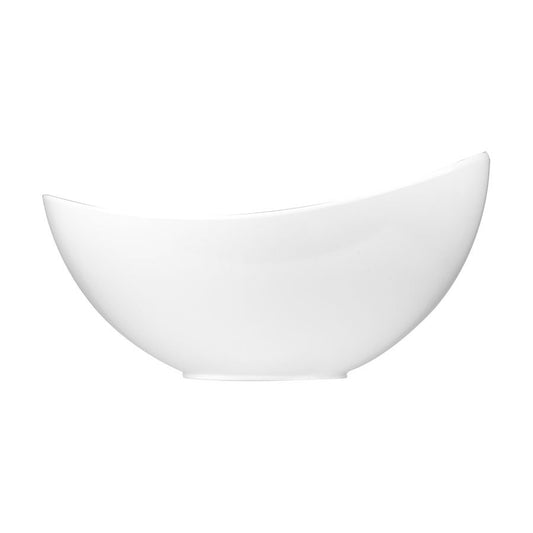 Churchill Moonstone Buffet Melamine White Oval Bowl 35.5x25x18cm 450cl 158.4oz Pack of 2