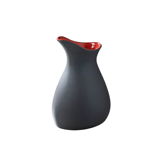 Revol Likid & Solid Porcelain Black & Red Pouring Jug 16.2x11x10cm 50cl Pack of 4