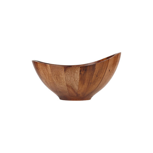 Churchill Moonstone Buffet Brown Acacia Oval Bowl 23x21.5x11cm 140cl 49.3oz Pack of 4