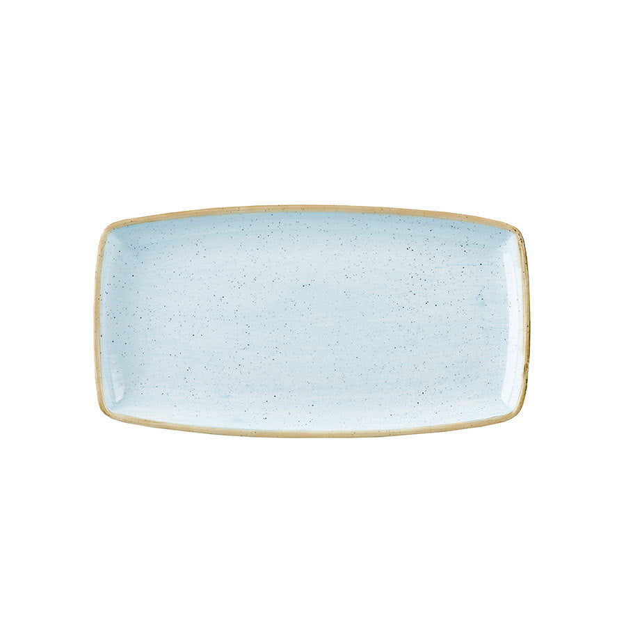 Churchill Stonecast Vitrified Porcelain Duck Egg Blue Oblong Plate 34.50x18.5cm Pack of 6