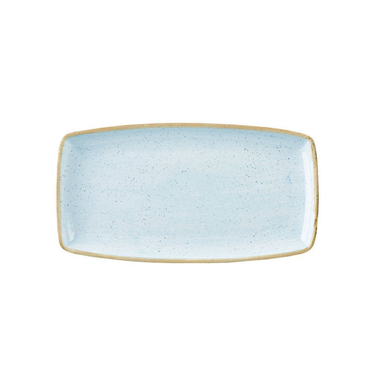 Churchill Stonecast Vitrified Porcelain Duck Egg Blue Oblong Plate 34.50x18.5cm Pack of 6