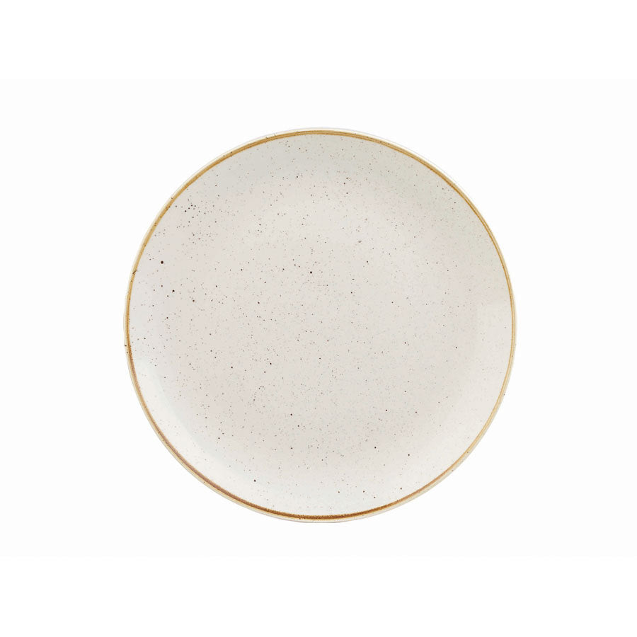 Churchill Stonecast Vitrified Porcelain Barley White Round Coupe Plate 28.8cm Pack of 12