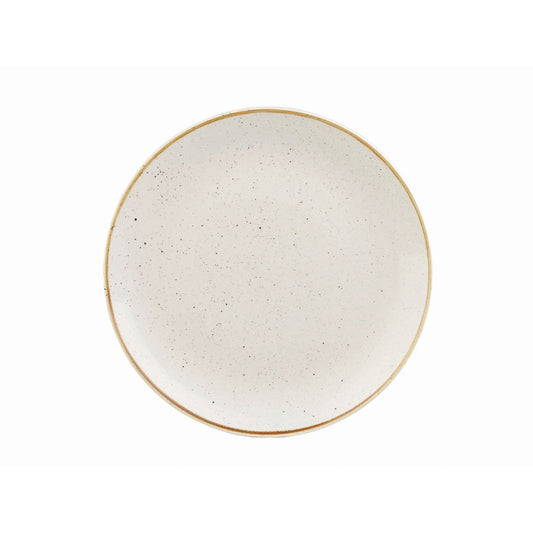 Churchill Stonecast Vitrified Porcelain Barley White Round Coupe Plate 28.8cm Pack of 12