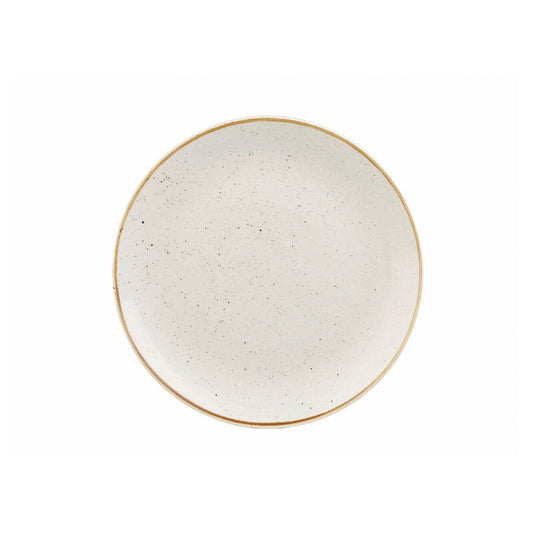 Churchill Stonecast Vitrified Porcelain Barley White Round Coupe Plate 26cm Pack of 12