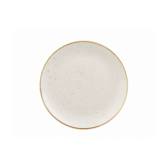 Churchill Stonecast Vitrified Porcelain Barley White Round Coupe Plate 21.7cm Pack of 12